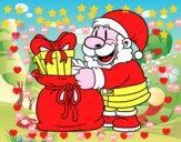 Santa Claus ofreciendo regalos