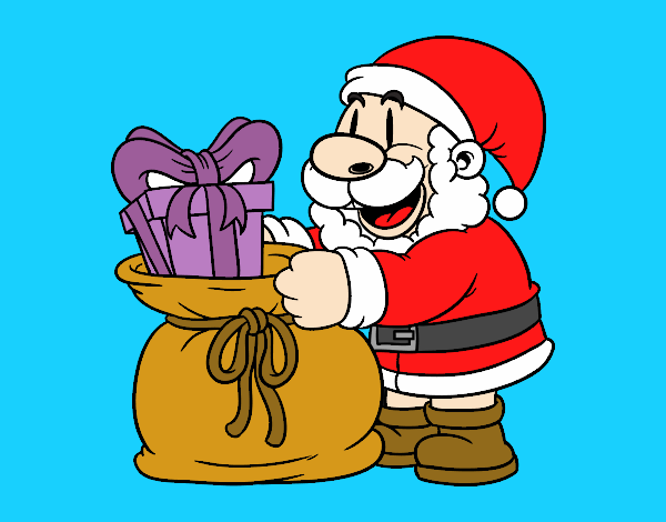 Santa Claus ofreciendo regalos