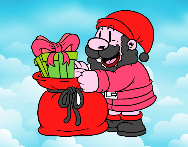 Santa Claus ofreciendo regalos