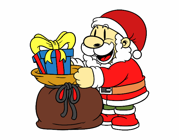 Santa Claus ofreciendo regalos