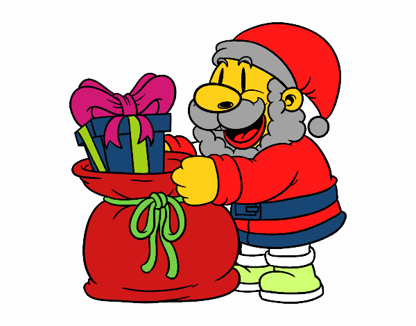 Santa Claus ofreciendo regalos