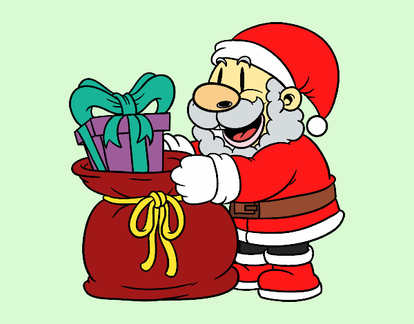 Santa Claus ofreciendo regalos