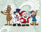 Dibujo Santa Claus y sus amigos pintado por LULA1096