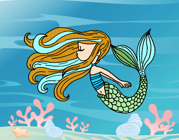 Dibujo Sirena flotando pintado por Itzii