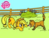 Dibujo Applejack y Winona pintado por rebecasanc