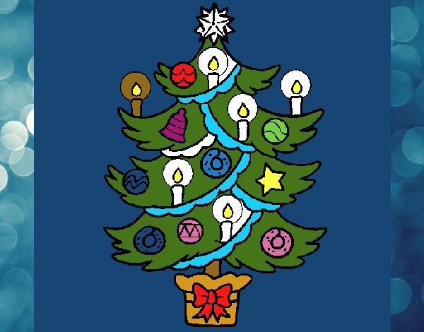 Árbol de navidad con velas