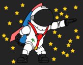 Dibujo Astronauta con cohete pintado por Tenochrey