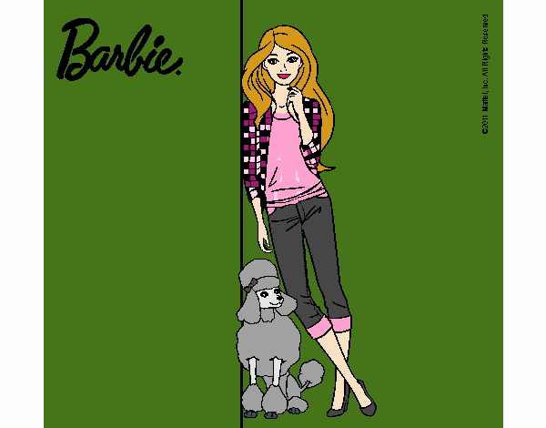 Barbie con cazadora de cuadros