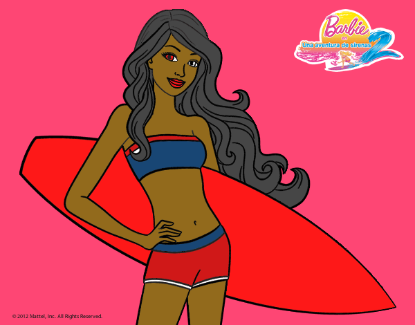 Barbie con tabla de surf