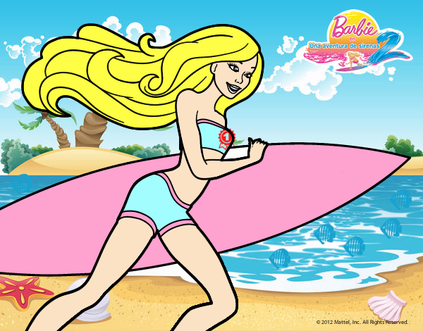 Barbie corre al agua