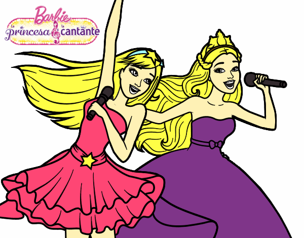 Barbie y la princesa cantando