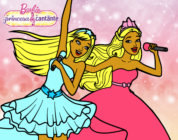 Barbie y la princesa cantando