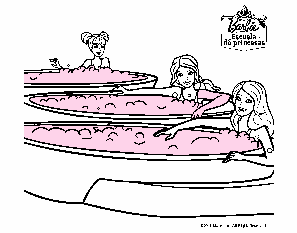 Barbie y sus amigas en el jacuzzi