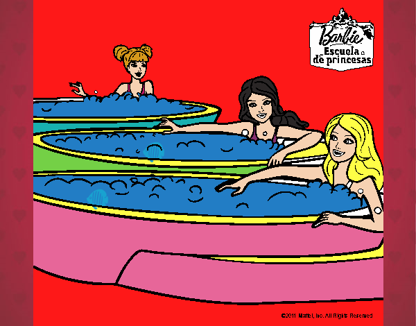 Barbie y sus amigas en el jacuzzi