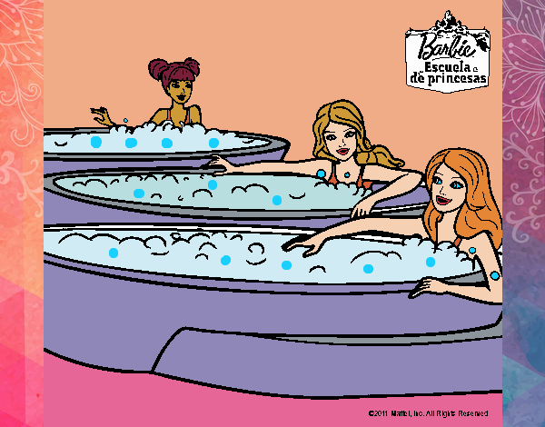 Barbie y sus amigas en el jacuzzi