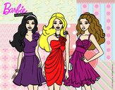 Barbie y sus amigas vestidas de fiesta