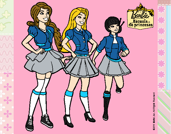 Dibujo Barbie y sus compañeros de equipo pintado por andy2016