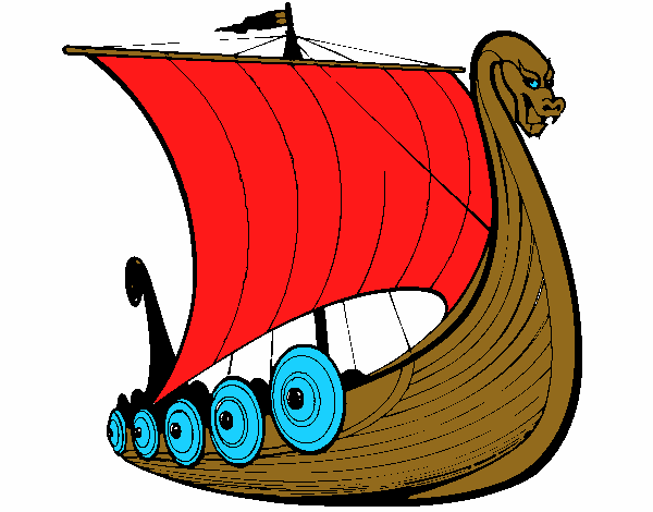 ilustraciones de barcos vikingos