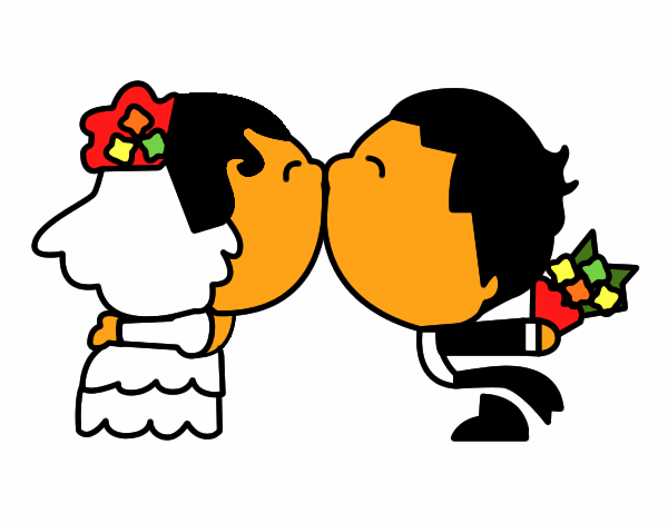 Beso de recién casados