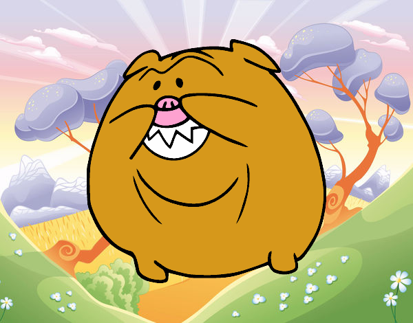 Dibujo Bulldog sonriendo pintado por zoemarcato