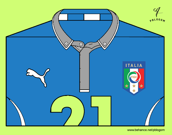 Camiseta del mundial de fútbol 2014 de Italia