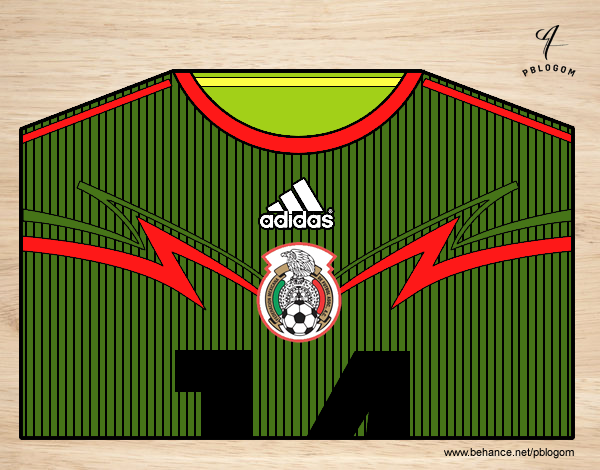 Camiseta del mundial de fútbol 2014 de México