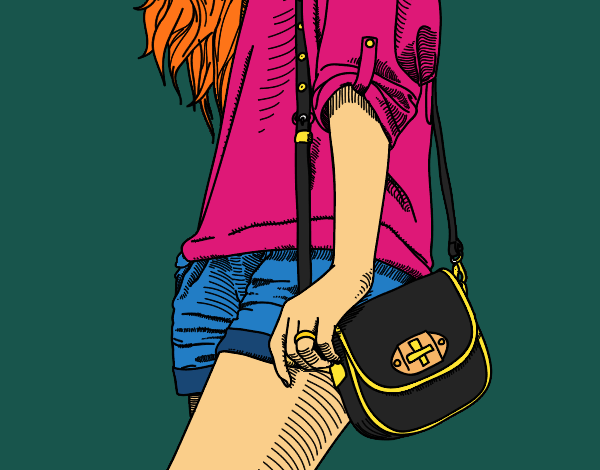 Dibujo Chica con bolso pintado por 30mayoale