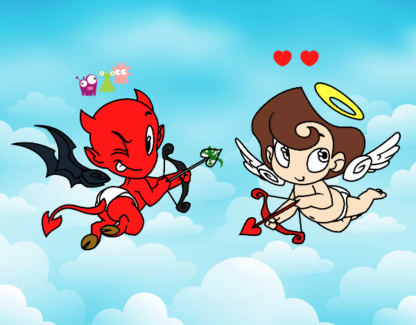 diablo y cupido ninos