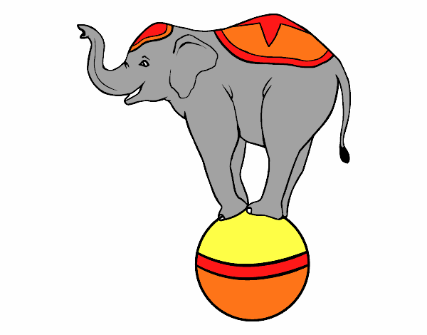 Dibujo Elefante equilibrista pintado por milovan