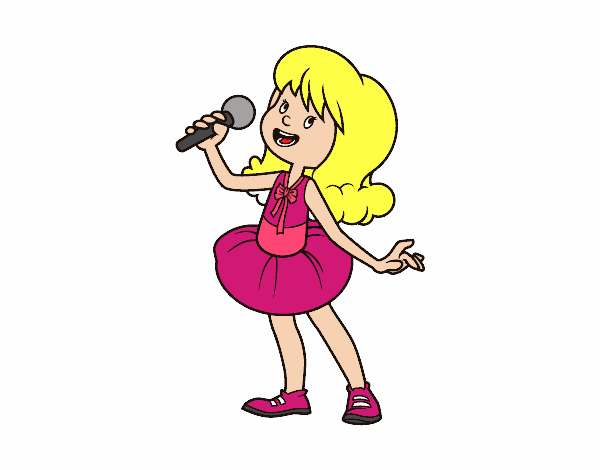 Estrella del pop cantando