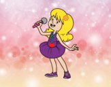 Estrella del pop cantando