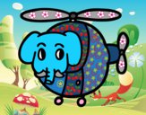 Helióptero con elefante