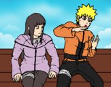Dibujo Hinata y Naruto pintado por alexab