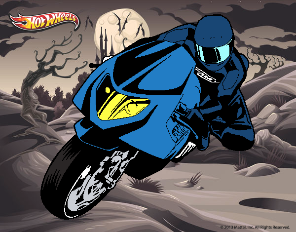 moto azul  Hotwels