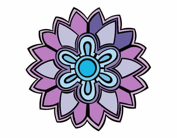 Dibujo Mándala con forma de flor weiss pintado por estherdupe