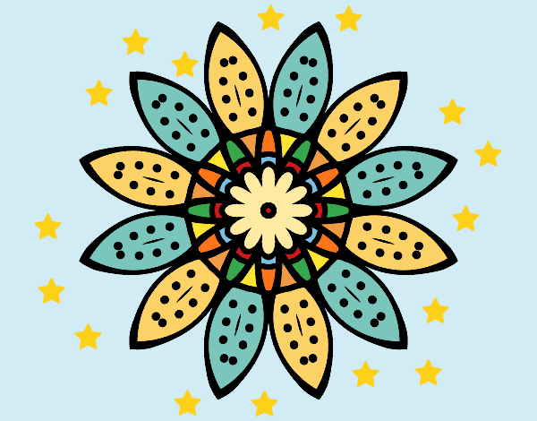 Dibujo Mandala flor con pétalos pintado por Ramon45