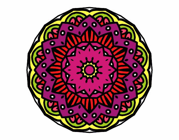 Dibujo Mandala modernista pintado por lolalin