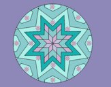 Dibujo Mandala mosaico estrella pintado por blanca