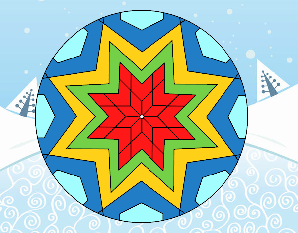 Dibujo Mandala mosaico estrella pintado por andy2016