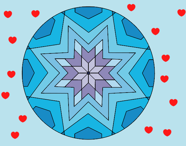 Dibujo Mandala mosaico estrella pintado por estherdupe