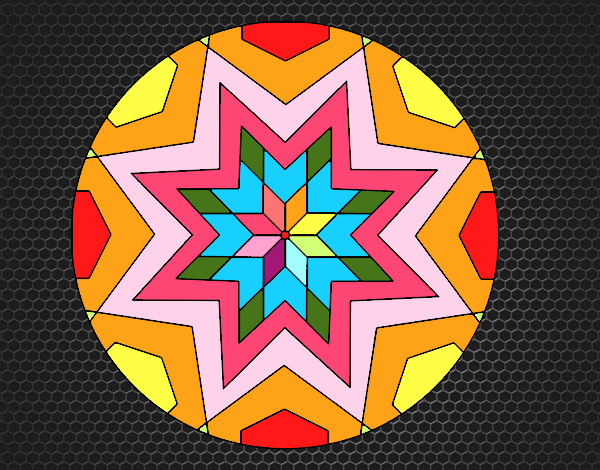 Dibujo Mandala mosaico estrella pintado por meagan