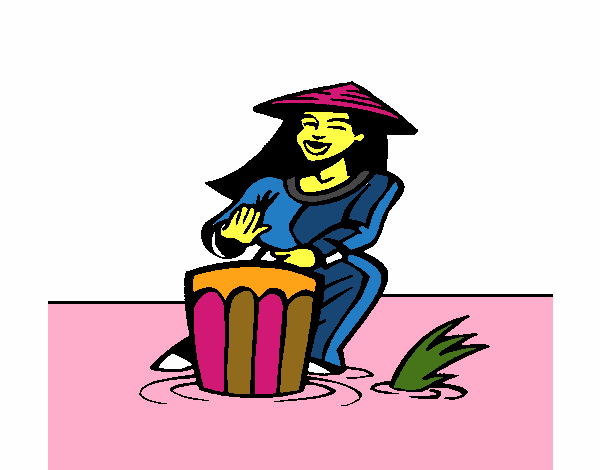 Mujer tocando el bongó