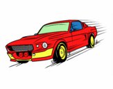 Dibujo Mustang retro pintado por maximolp