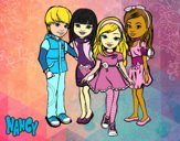 Dibujo Nancy y sus amigos pintado por Danielana