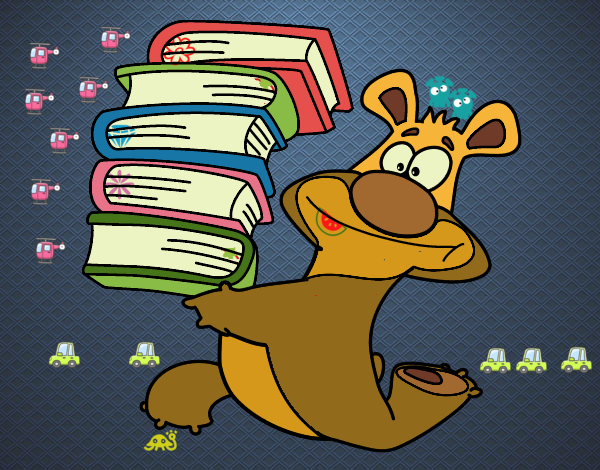 Oso con libros