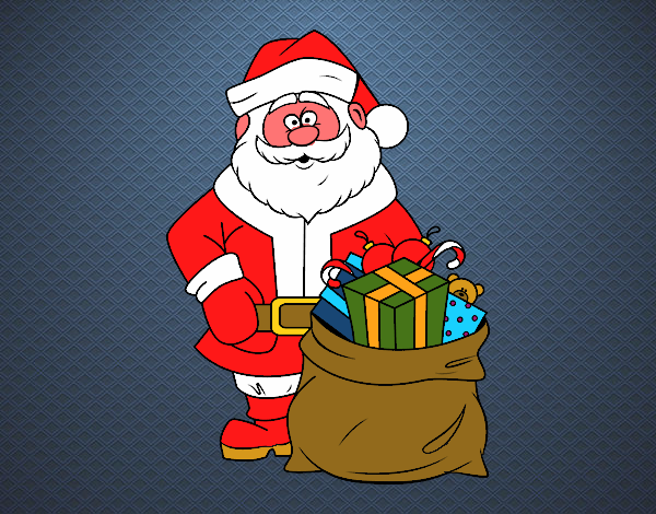 Papá Noel con bolsa de regalos