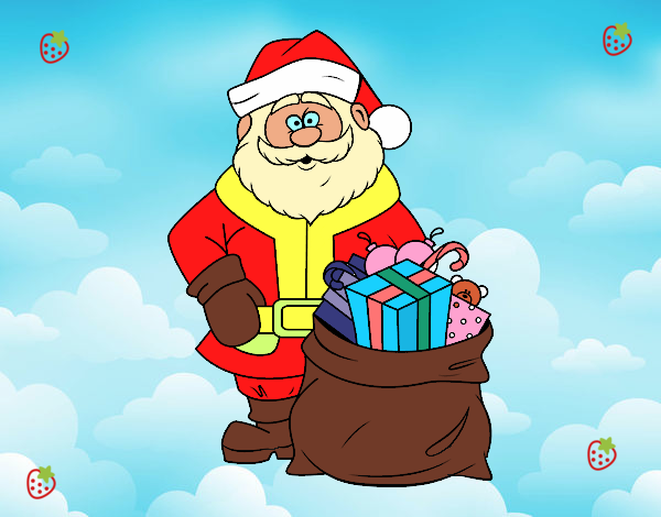 Papá Noel con bolsa de regalos