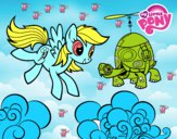 Dibujo Rainbow Dash y la tortuga tanque pintado por rebecasanc