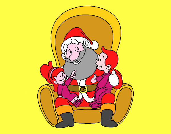 Santa Claus con niños