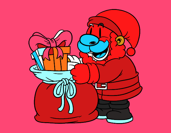 Santa Claus ofreciendo regalos